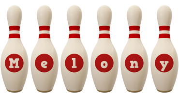 Melony bowling-pin logo