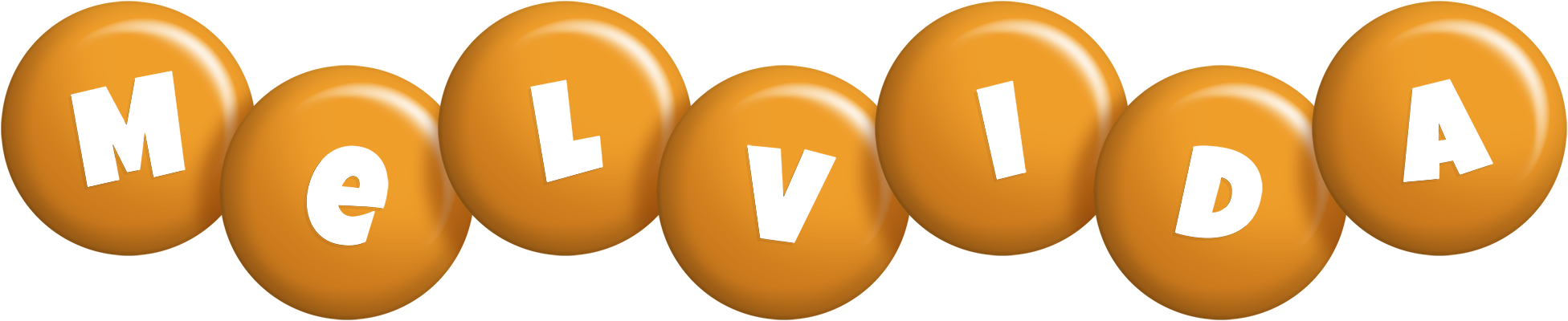 Melvida candy-orange logo
