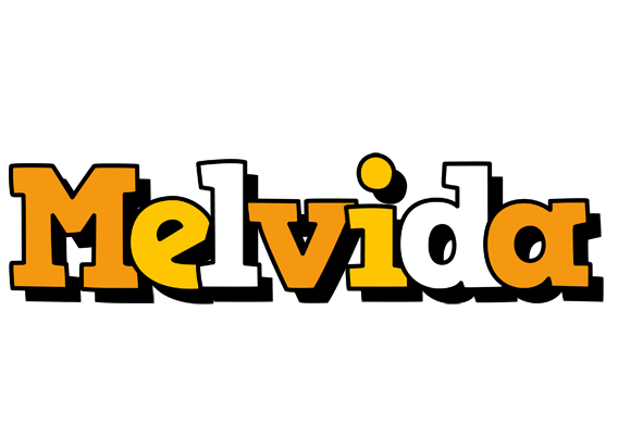 Melvida cartoon logo