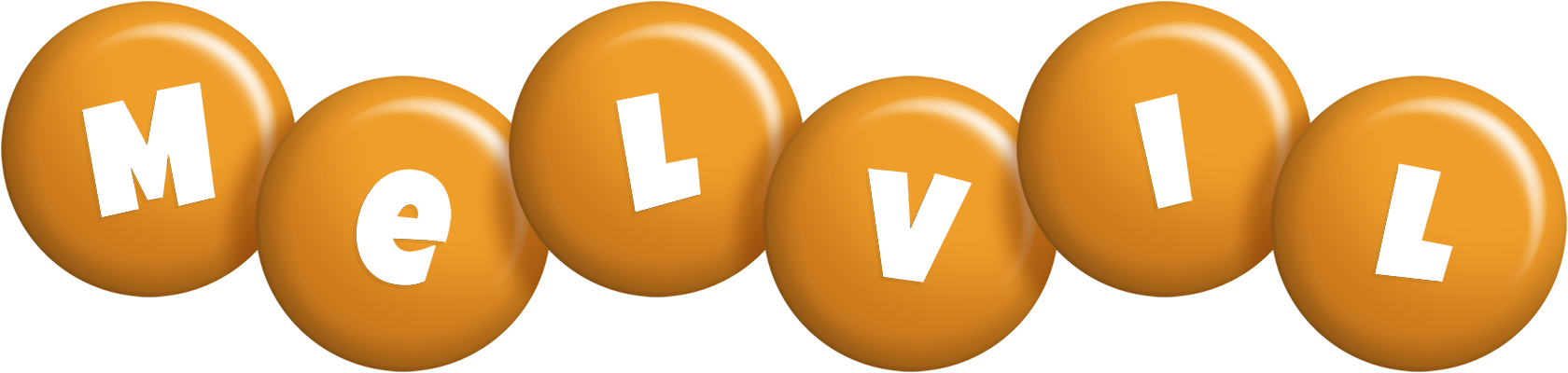 Melvil candy-orange logo