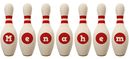 Menahem bowling-pin logo