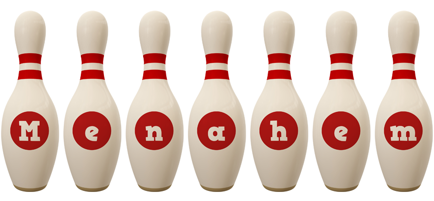 Menahem bowling-pin logo