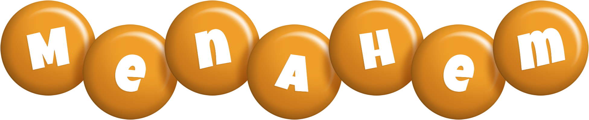 Menahem candy-orange logo