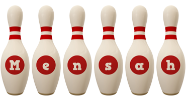 Mensah bowling-pin logo