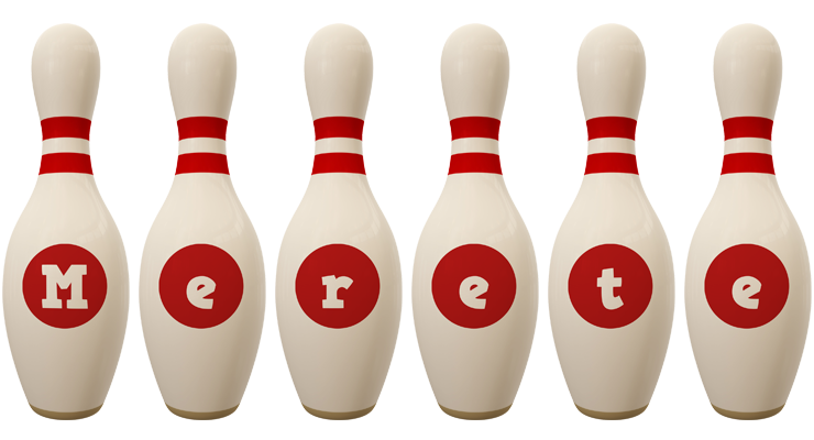 Merete bowling-pin logo