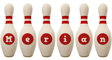 Merian bowling-pin logo