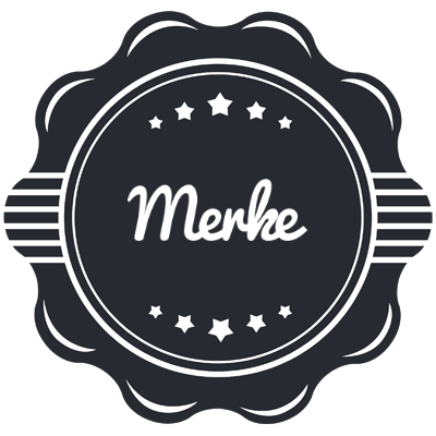 MERKE logo effect. Colorful text effects in various flavors. Customize your own text here: https://www.textgiraffe.com/logos/badge/
