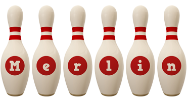 Merlin bowling-pin logo