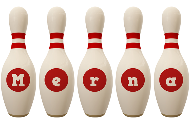 Merna bowling-pin logo