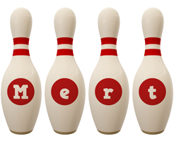 Mert bowling-pin logo
