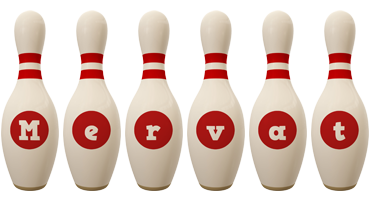 Mervat bowling-pin logo