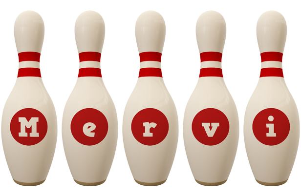 Mervi bowling-pin logo