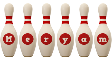 Meryam bowling-pin logo