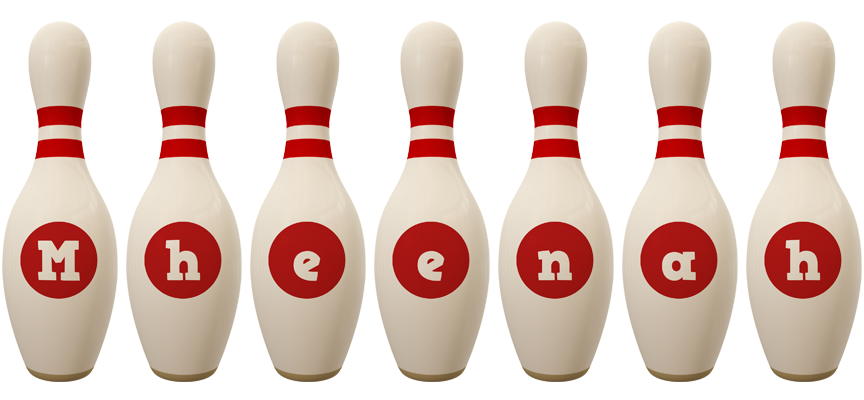 Mheenah bowling-pin logo