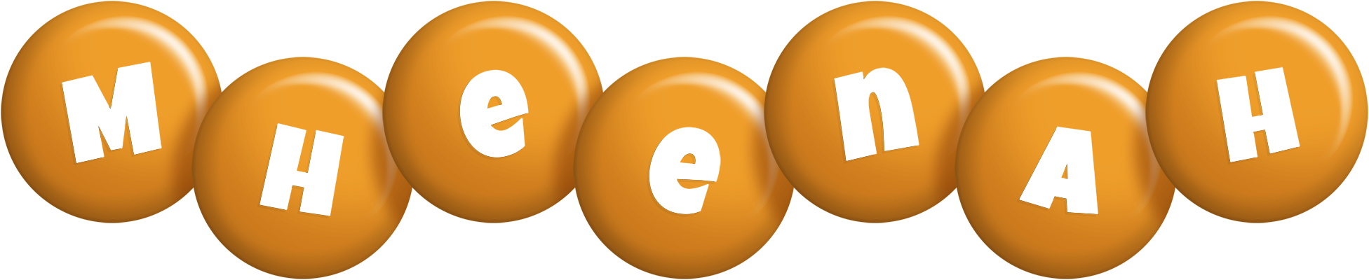 Mheenah candy-orange logo