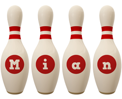 Mian bowling-pin logo