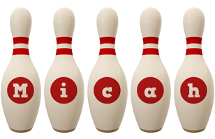 Micah bowling-pin logo