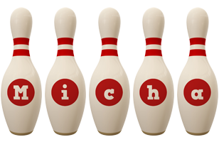 Micha bowling-pin logo