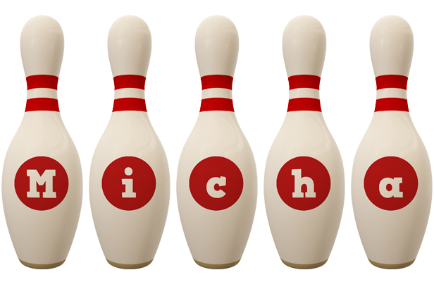 Micha bowling-pin logo
