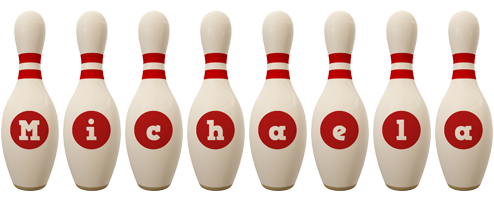 Michaela bowling-pin logo