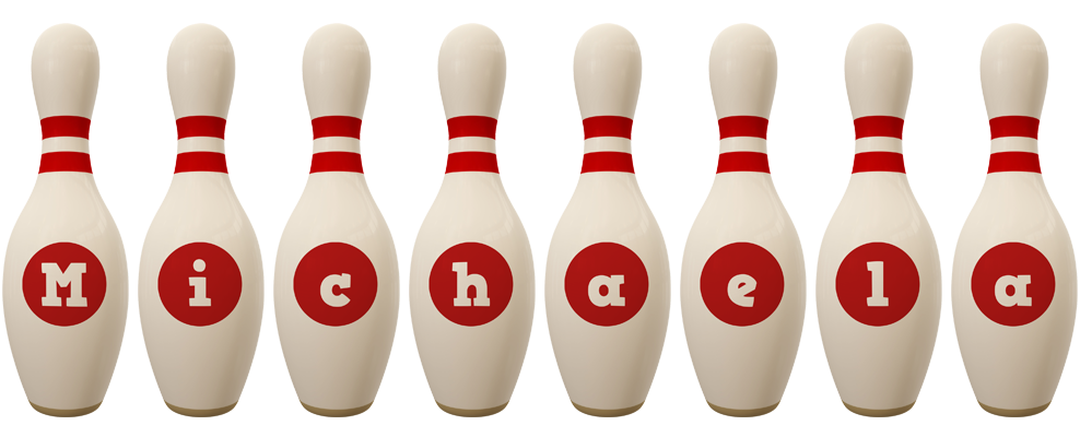 Michaela bowling-pin logo