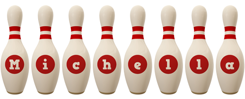 Michella bowling-pin logo