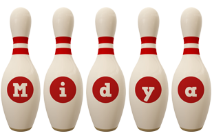 Midya bowling-pin logo