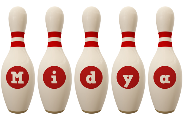 Midya bowling-pin logo