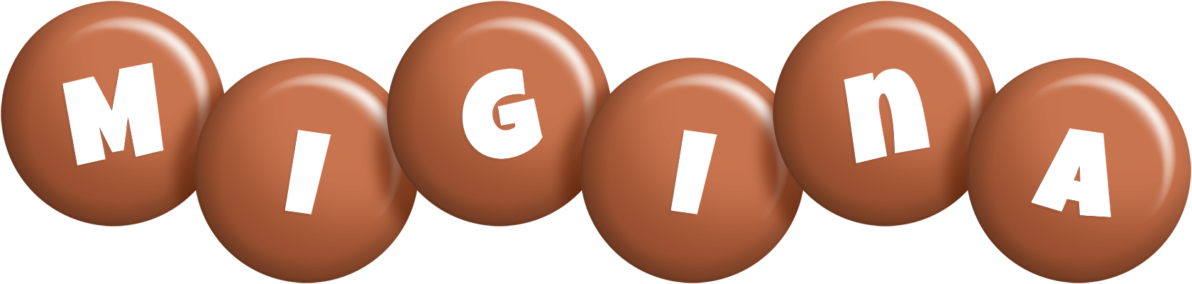 Migina candy-brown logo