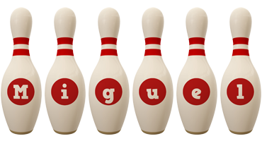 Miguel bowling-pin logo