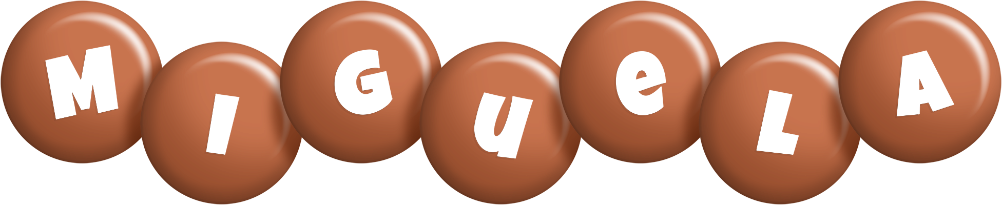 Miguela candy-brown logo