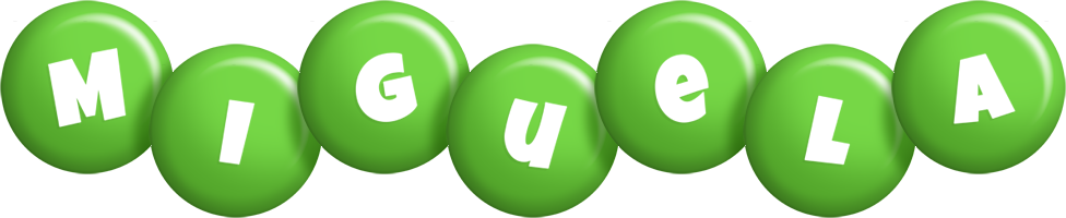 Miguela candy-green logo