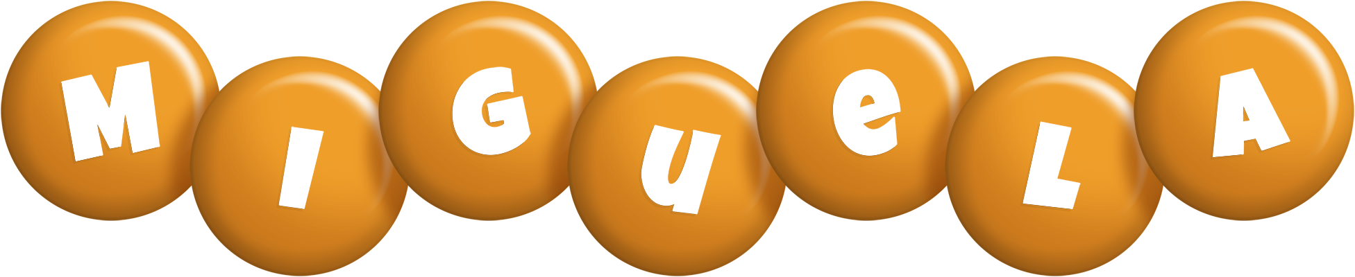 Miguela candy-orange logo