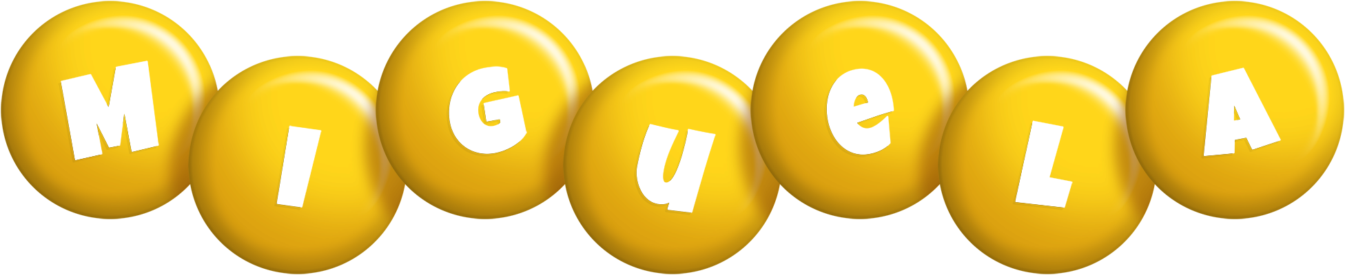 Miguela candy-yellow logo