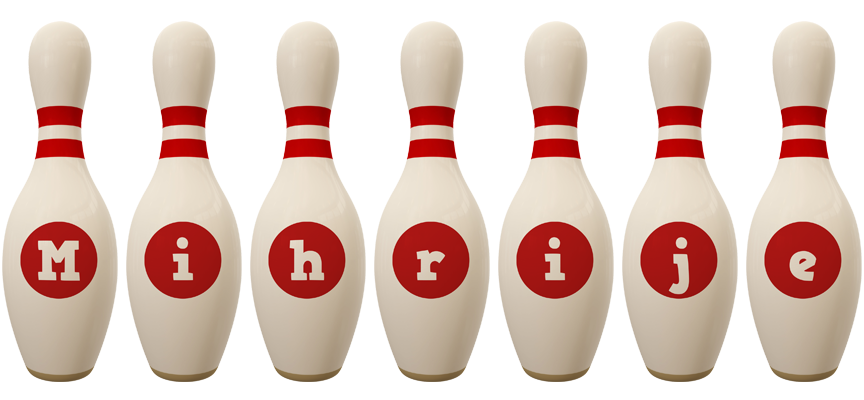 Mihrije bowling-pin logo
