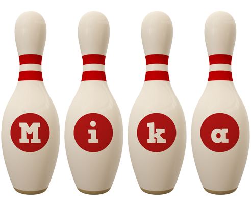 Mika bowling-pin logo