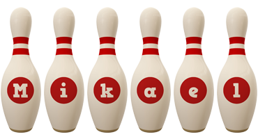 Mikael bowling-pin logo