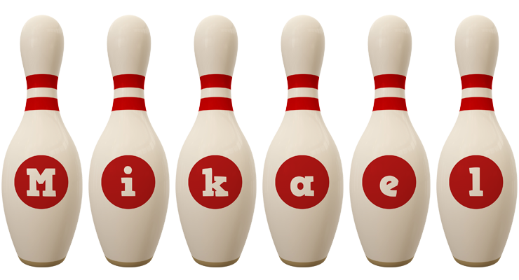 Mikael bowling-pin logo