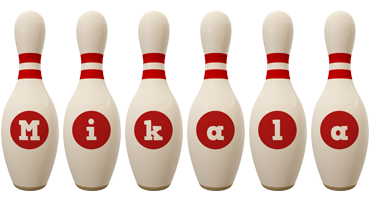 Mikala bowling-pin logo