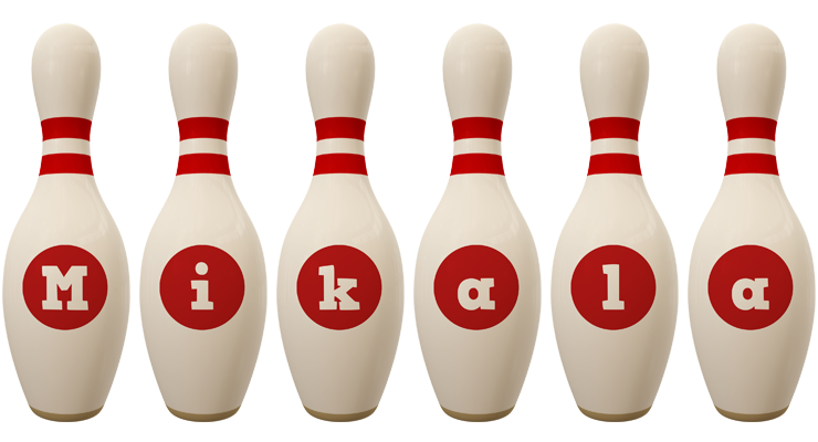Mikala bowling-pin logo