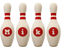 Miki bowling-pin logo