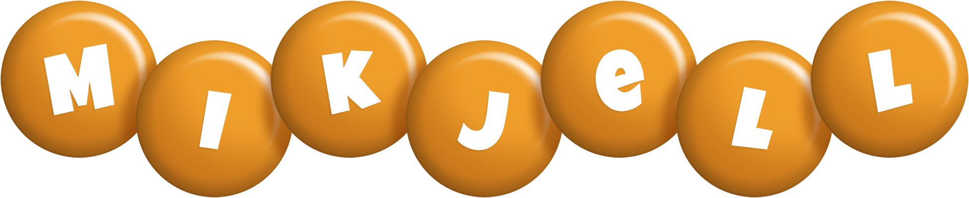 Mikjell candy-orange logo