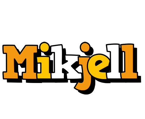 Mikjell cartoon logo