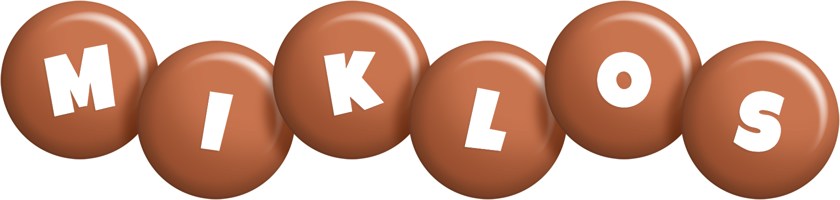 Miklos candy-brown logo
