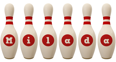 Milada bowling-pin logo