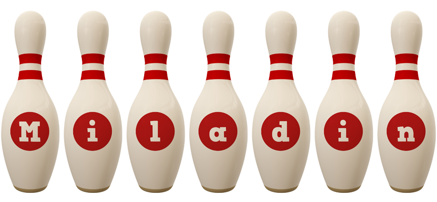 Miladin bowling-pin logo