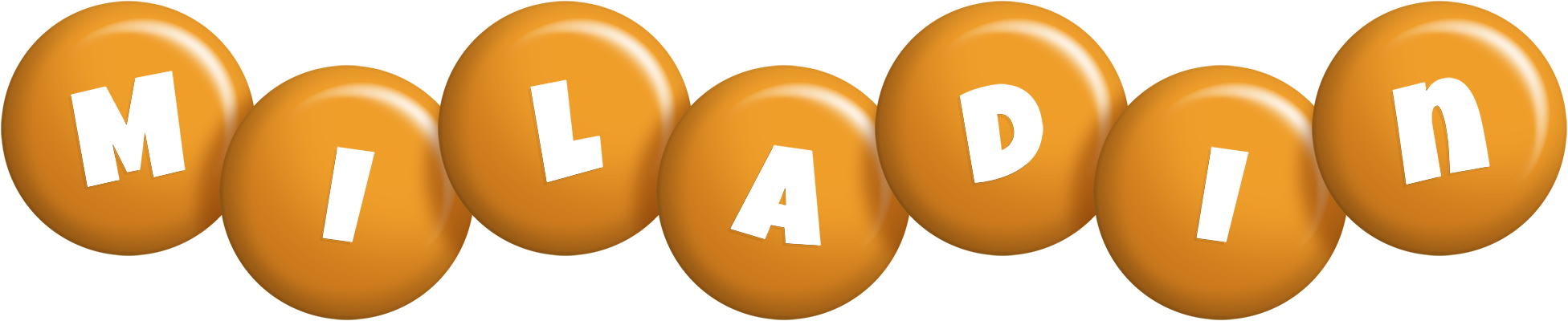Miladin candy-orange logo