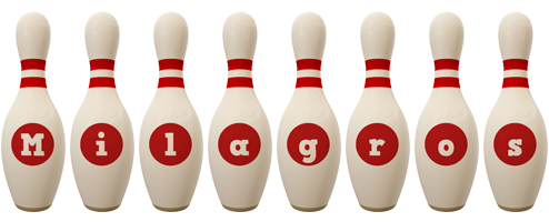 Milagros bowling-pin logo