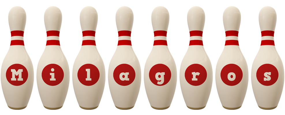 Milagros bowling-pin logo