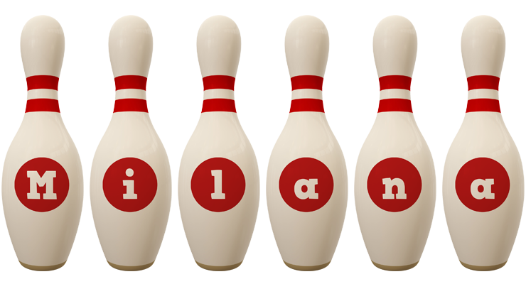 Milana bowling-pin logo